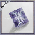 Amethyst Square Shape Cross Bottom Cut Cubic Zirconia